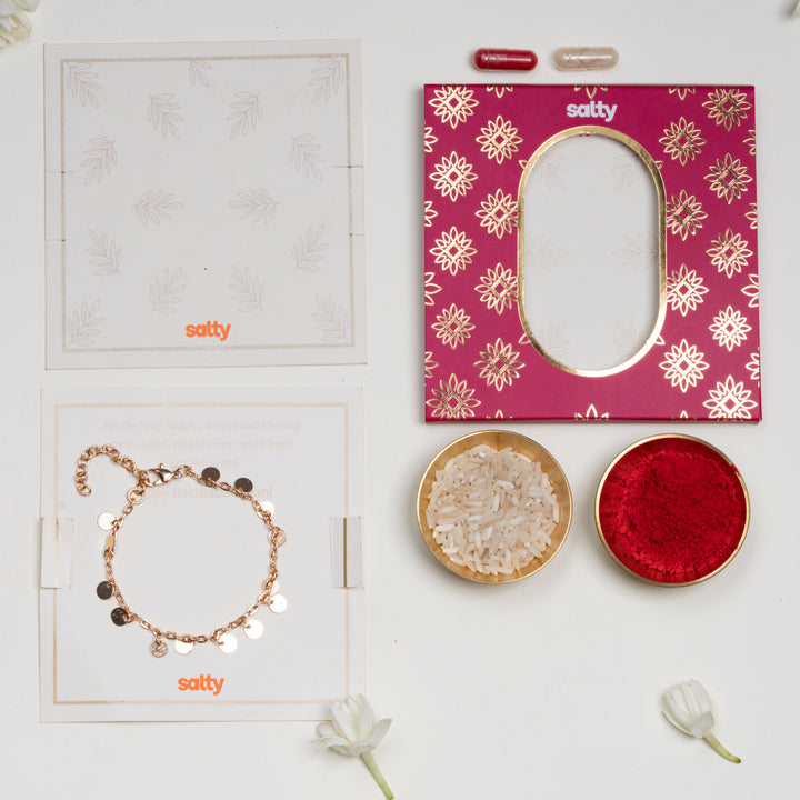 Coin Hanging Shagun Bandhan Rakhi For Bhabhi
