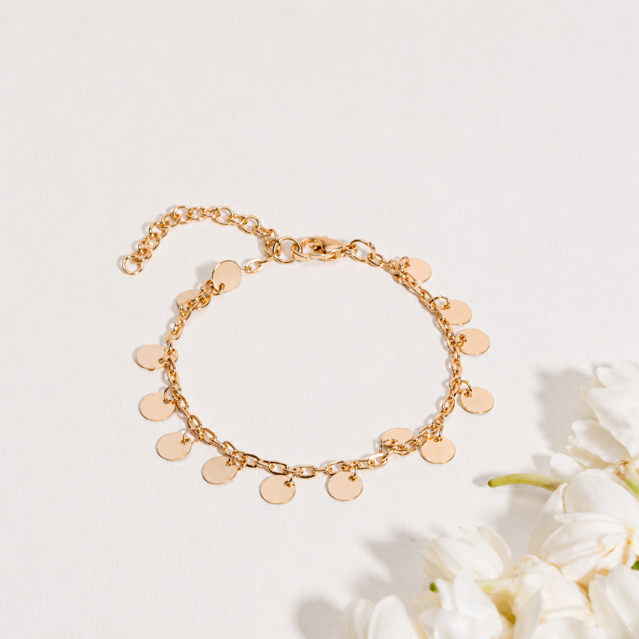 Golden Cascade Charm Bracelet