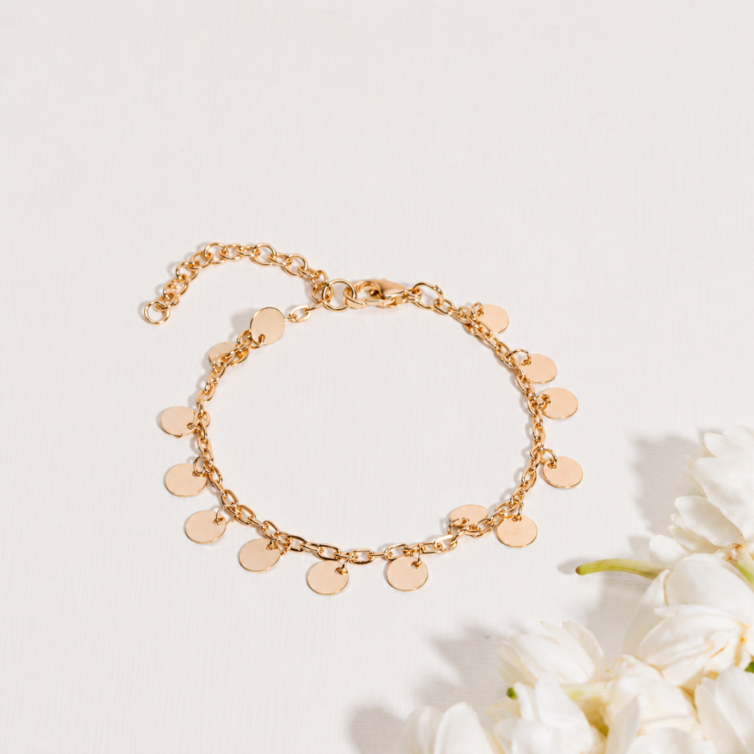 Golden Cascade Charm Bracelet