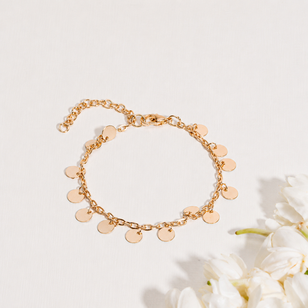 Golden Cascade Charm Bracelet