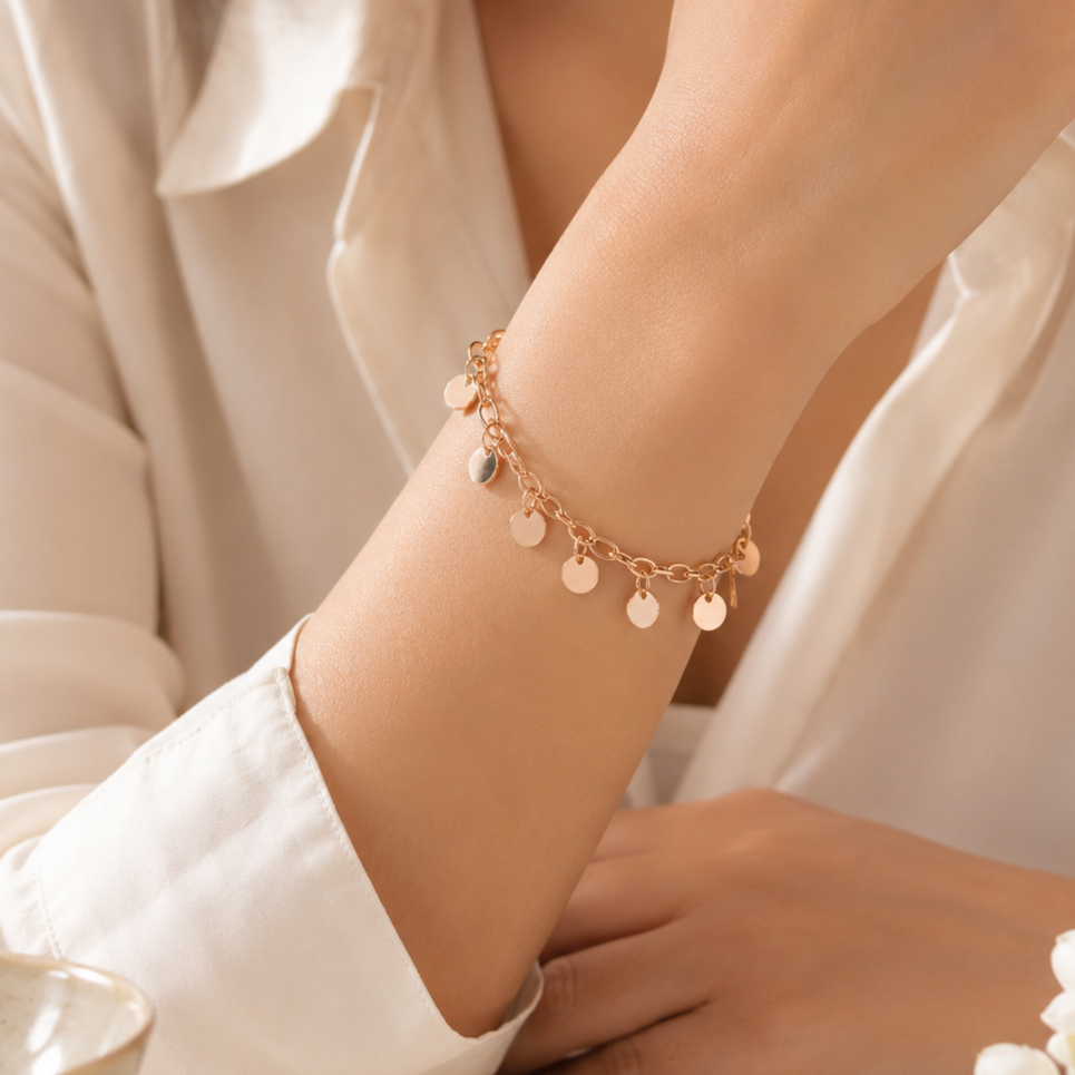 Golden Cascade Charm Bracelet
