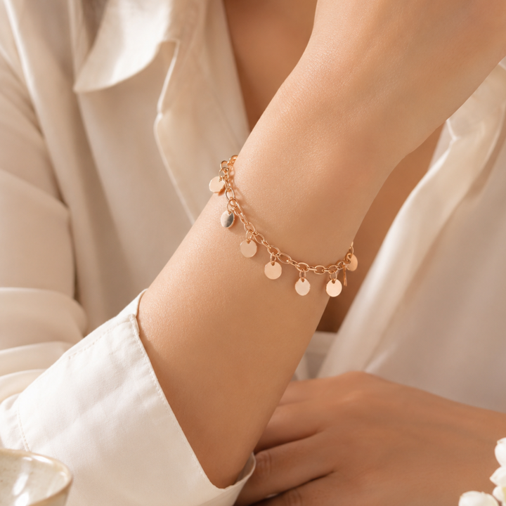 Golden Cascade Charm Bracelet