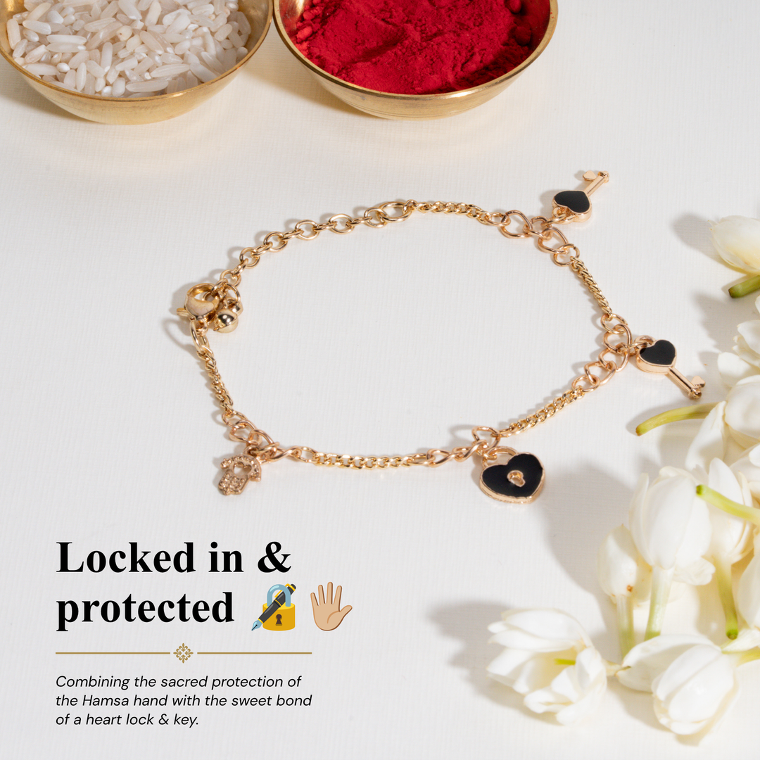Lock And Key Love Bandhan Rakhi For Bhabhi