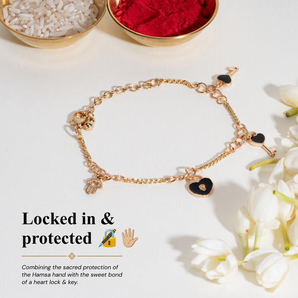 Lock And Key Love Bandhan Rakhi For Bhabhi