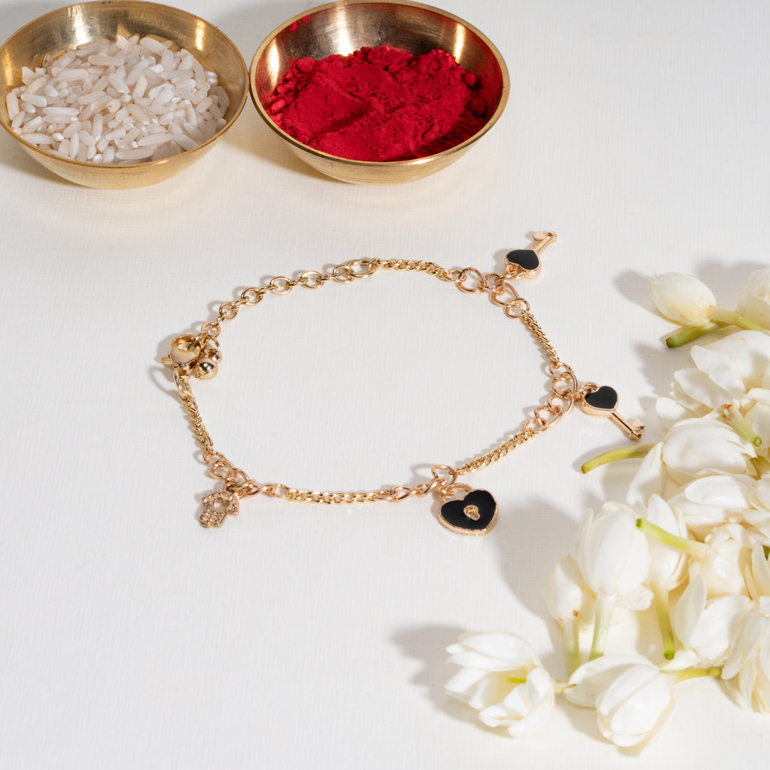 Lock And Key Love Bandhan Rakhi For Bhabhi