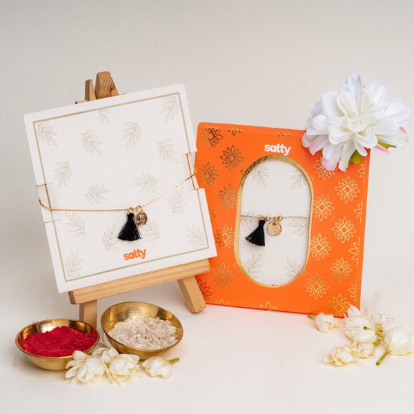 Coin And Tassel Bandhan Rakhi For Bhabhi