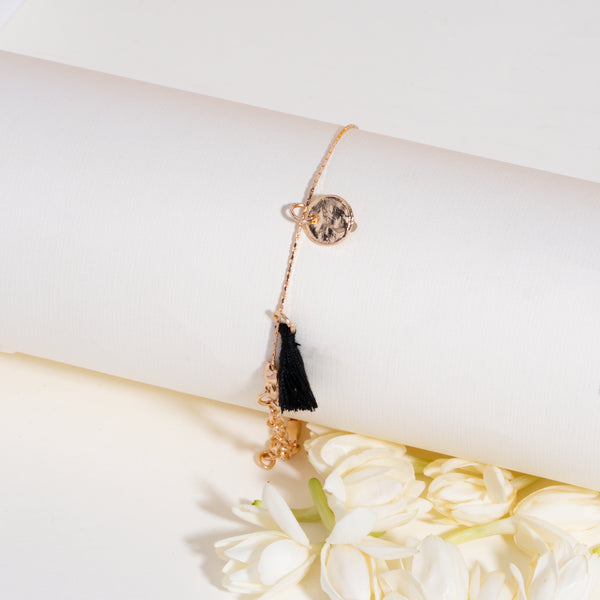 Noir Tassel Chain Bracelet