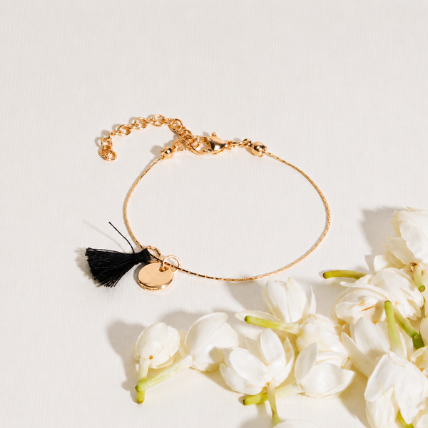 Noir Tassel Chain Bracelet