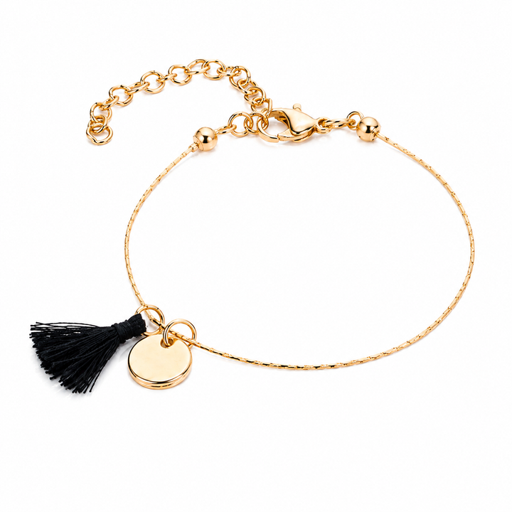 Noir Tassel Chain Bracelet