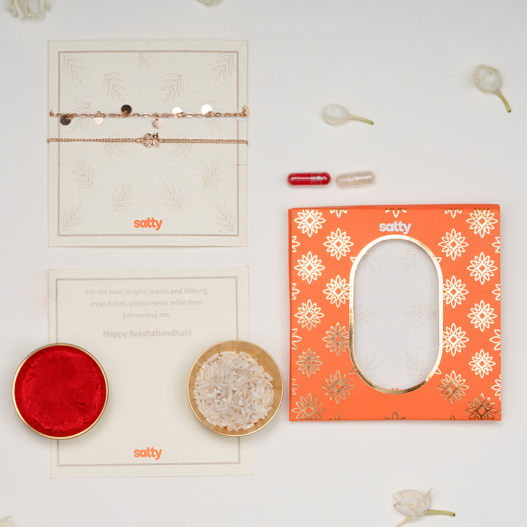 Owl and Coin Charm Rakhi Bandhan Lumba Rakhi For Bhaiya and Bhabhi