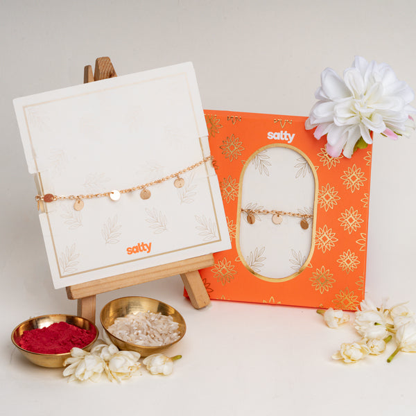 Minimal Coin Bandhan Rakhi For Bhabhi