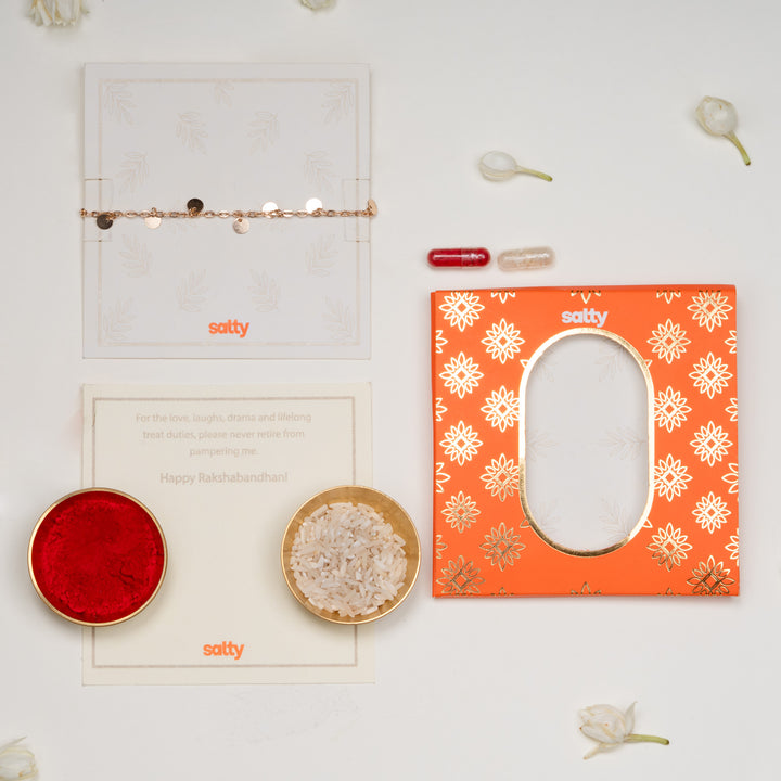 Minimal Coin Bandhan Rakhi For Bhabhi