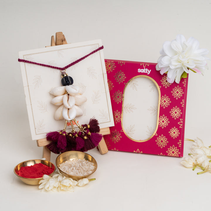 Tassel And Shell Lumba Bandhan Rakhi For Her (Set of 2)