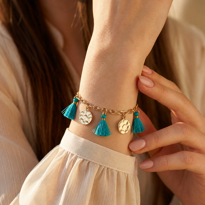 Ocean Tassel Charm Bracelet