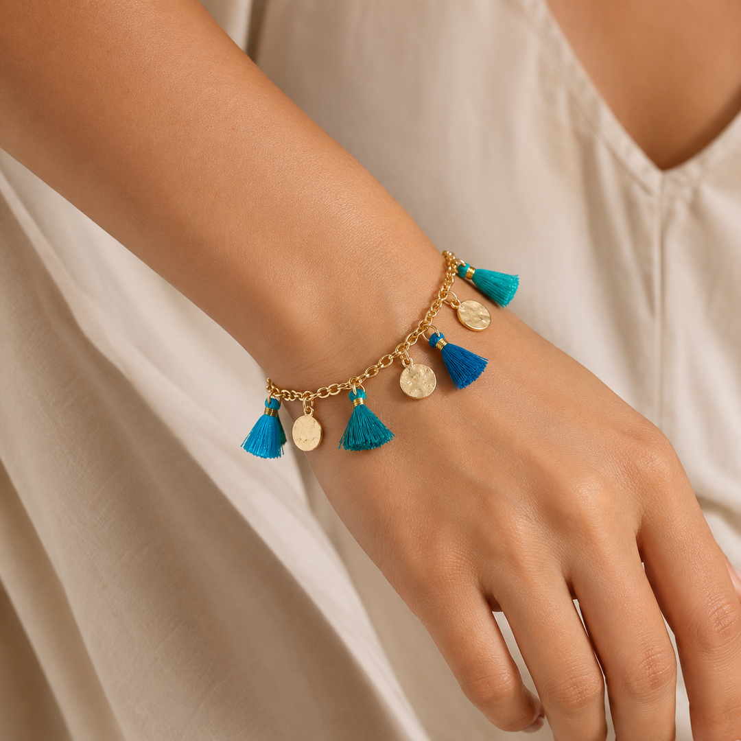 Ocean Tassel Charm Bracelet