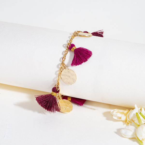 Berry Tassel Charm Bracelet