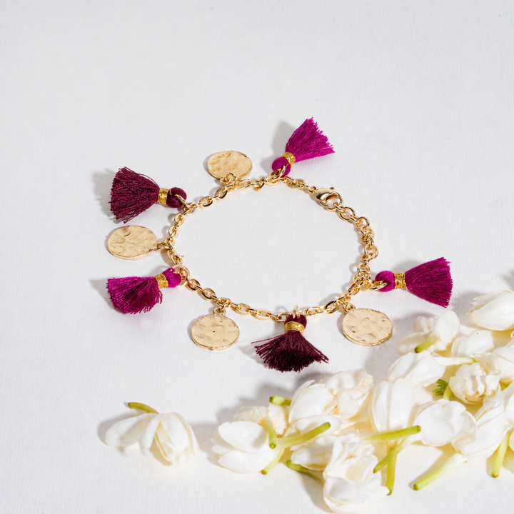 Berry Tassel Charm Bracelet