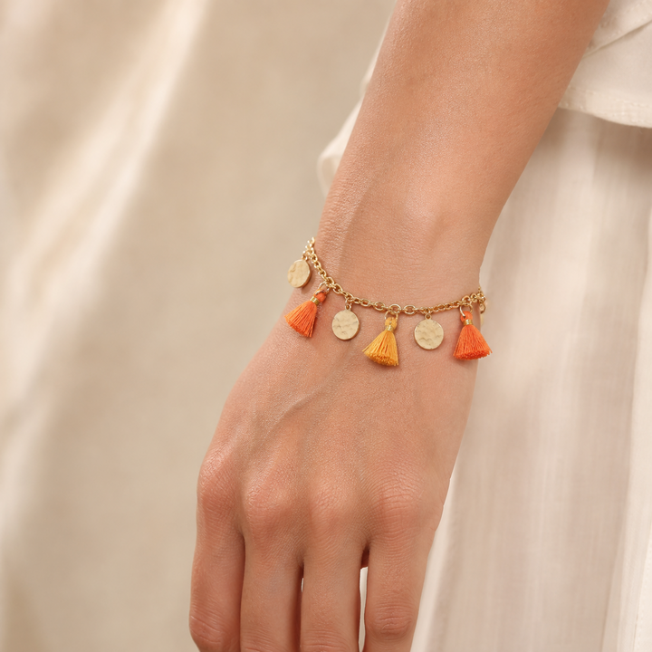 Sunlit Tassel Charm Bracelet