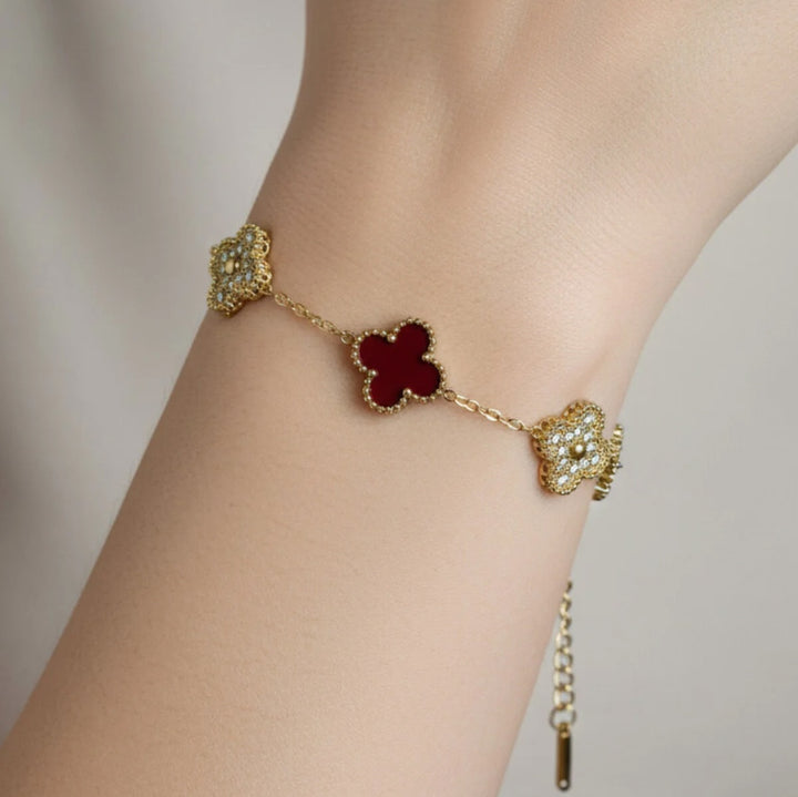 Ruby Bloom Charm Bracelet