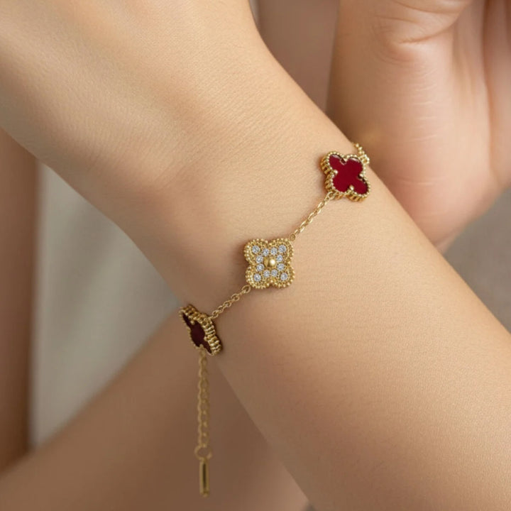 Ruby Bloom Charm Bracelet