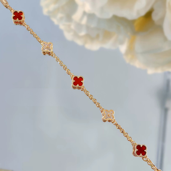 Ruby Bloom Charm Bracelet