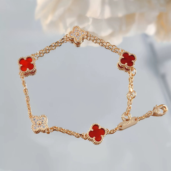 Ruby Bloom Charm Bracelet