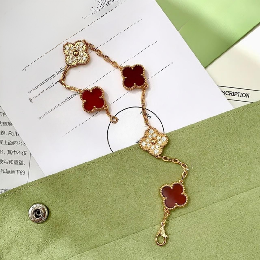 Ruby Bloom Charm Bracelet