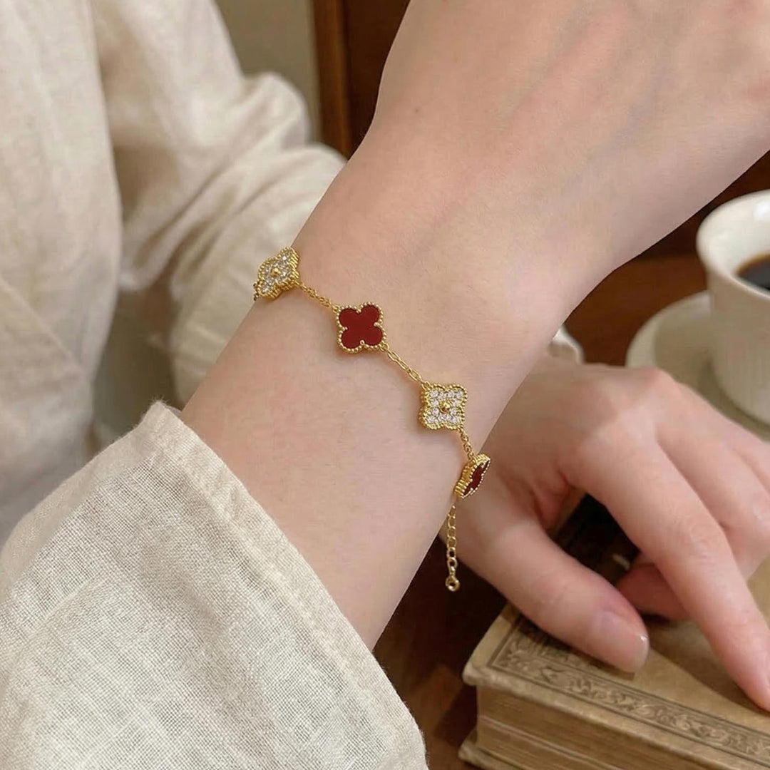 Ruby Bloom Charm Bracelet