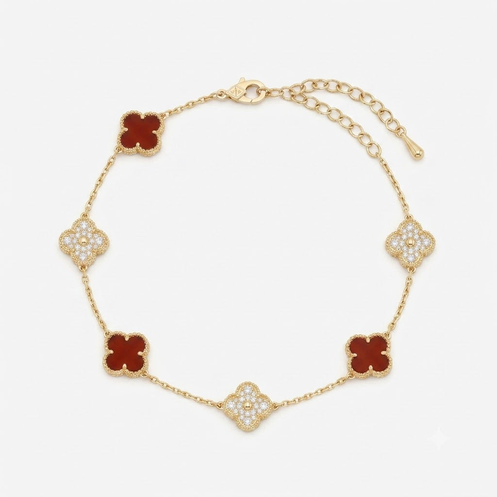 Ruby Bloom Charm Bracelet