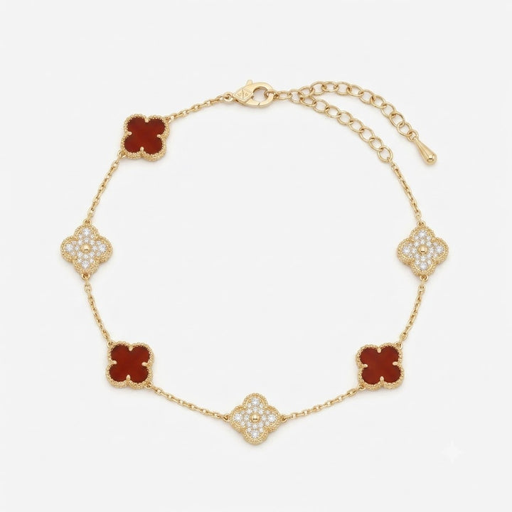 Ruby Bloom Charm Bracelet