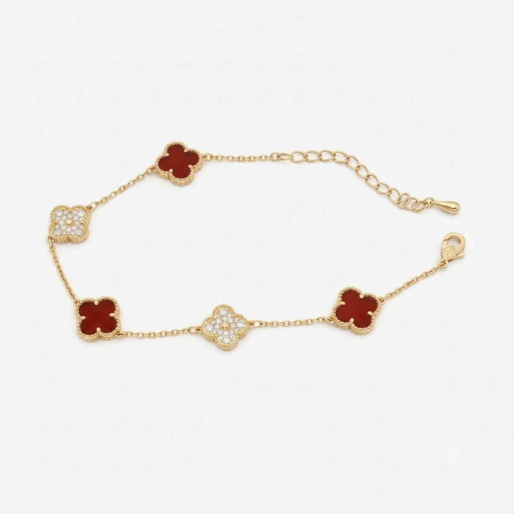 Ruby Bloom Charm Bracelet