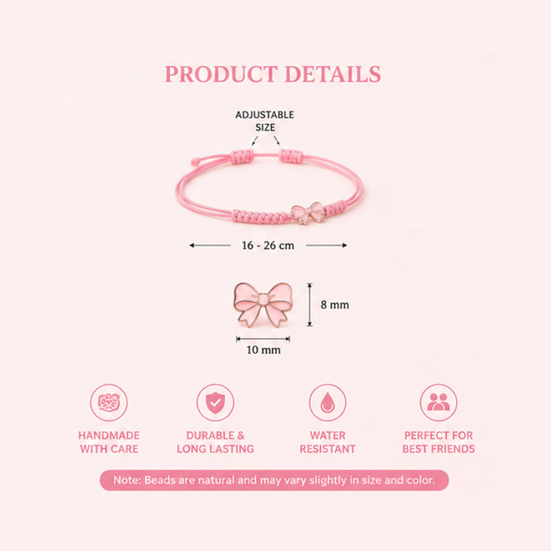 Blush Bow Charm Bracelet