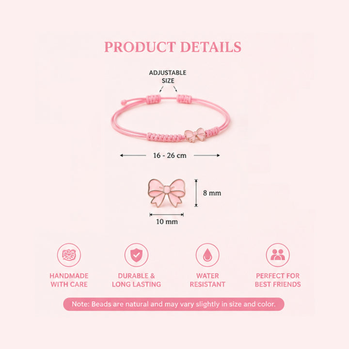 Blush Bow Charm Bracelet