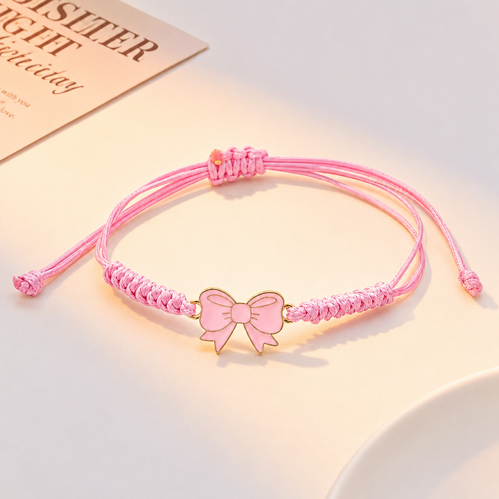 Blush Bow Charm Bracelet