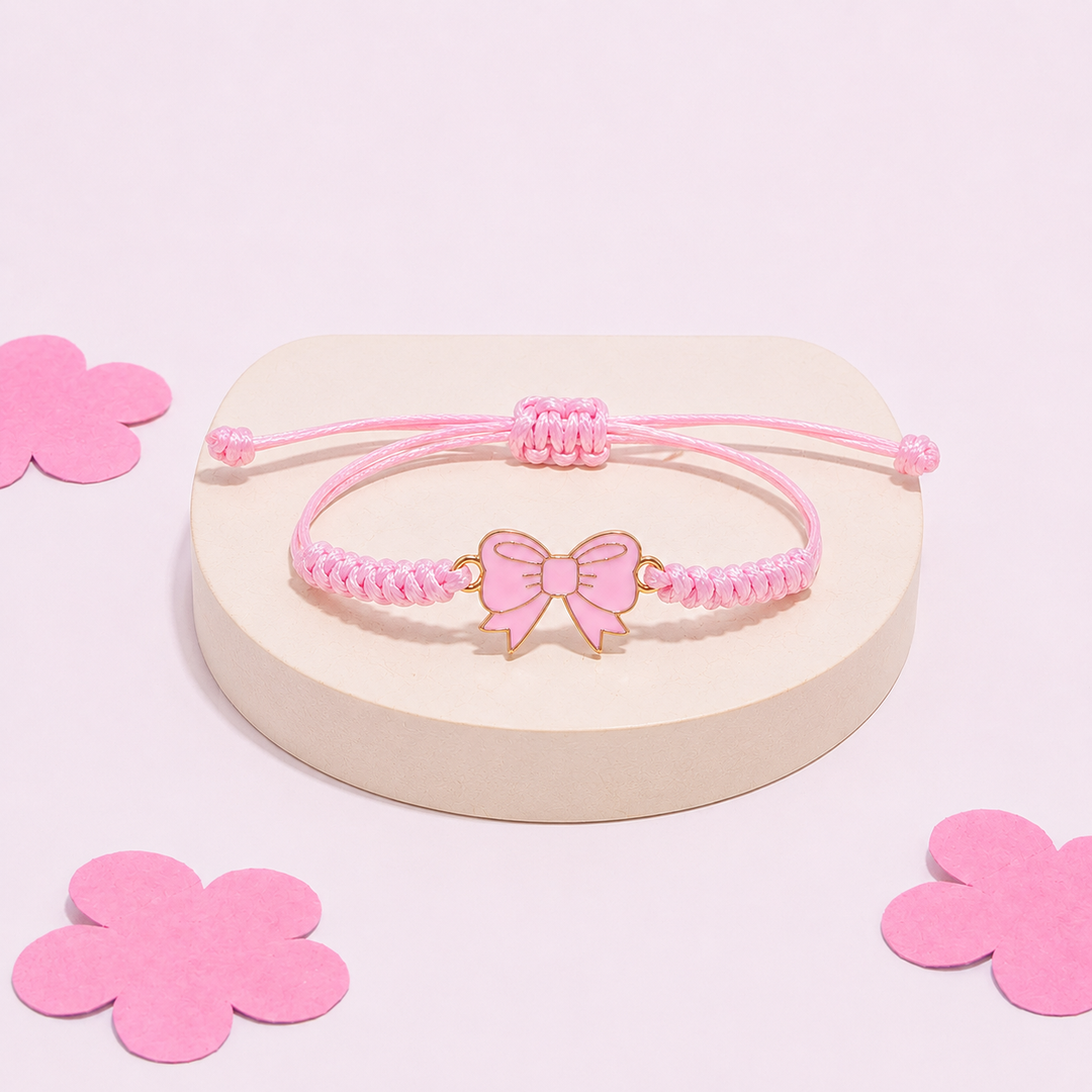 Blush Bow Charm Bracelet
