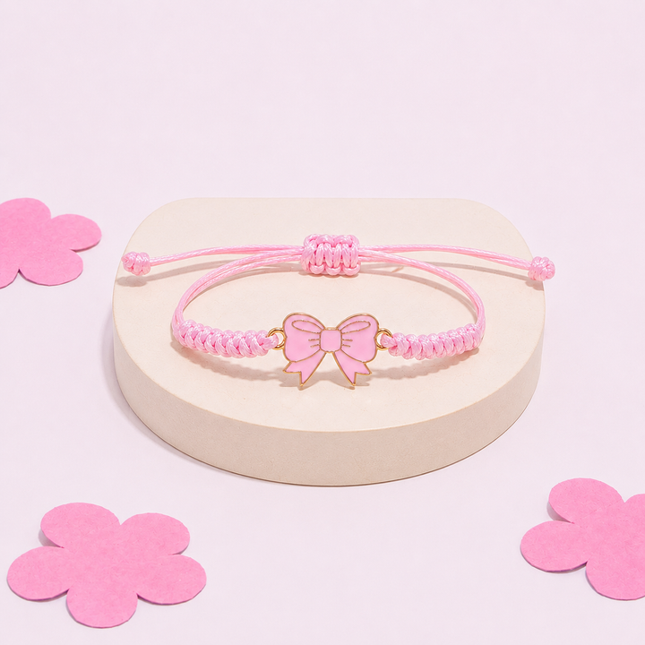 Blush Bow Charm Bracelet