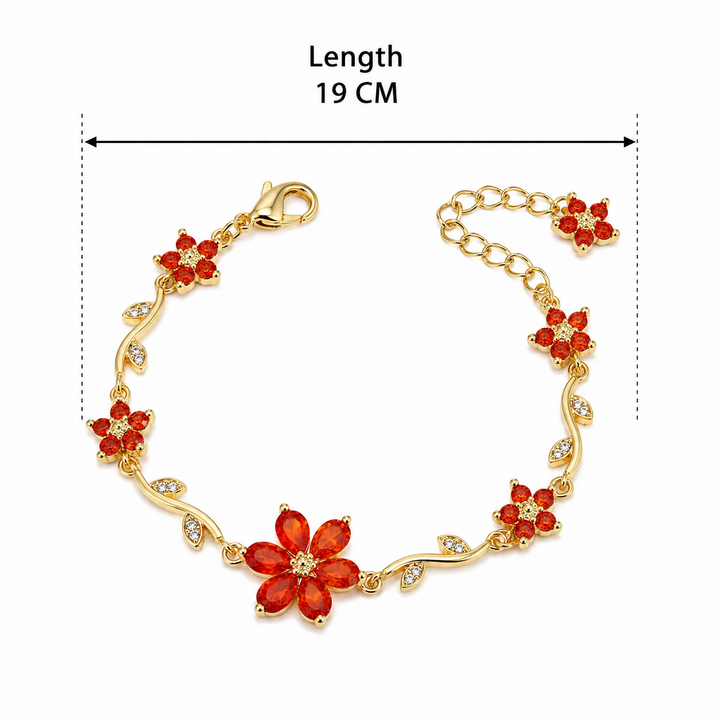 Sunset Bloom Bracelet - Red