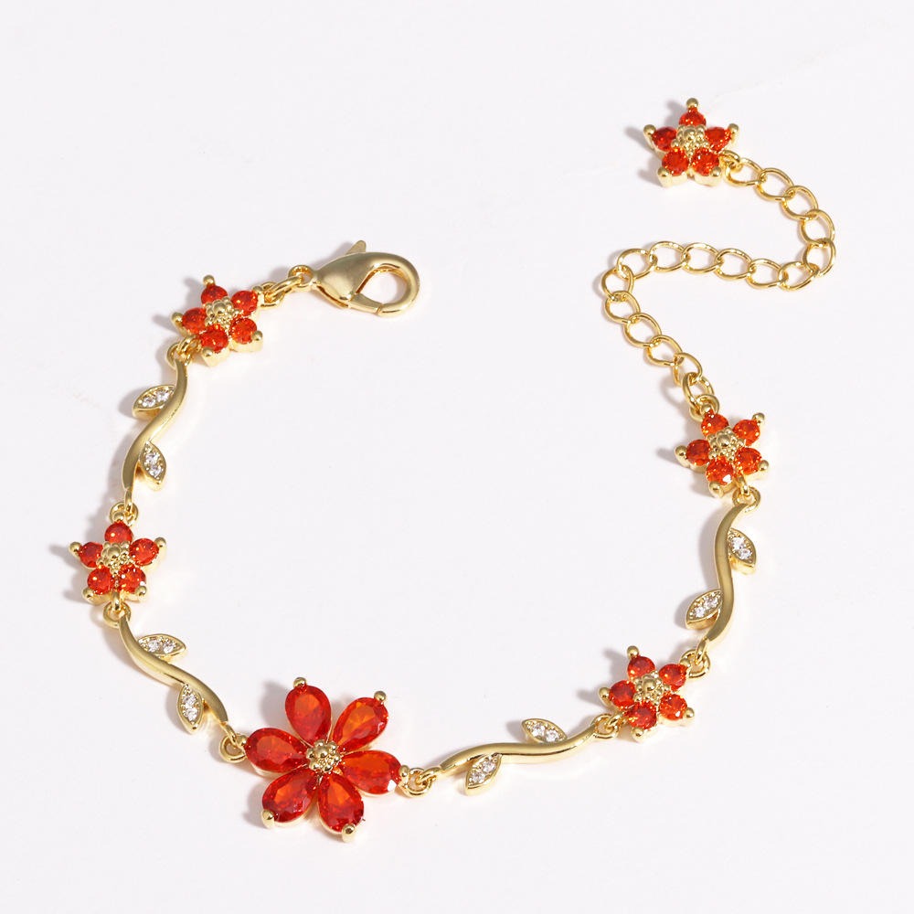 Sunset Bloom Bracelet - Red