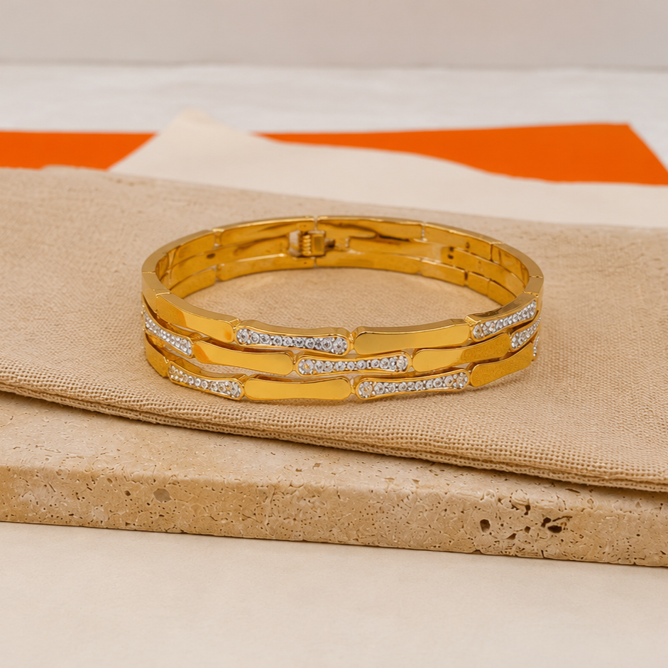 Gilded Gridlock Cuff - Gold