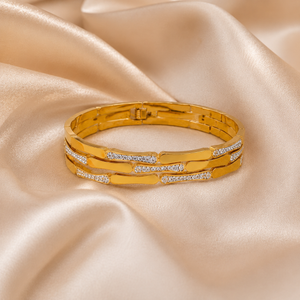 Gilded Gridlock Cuff - Gold