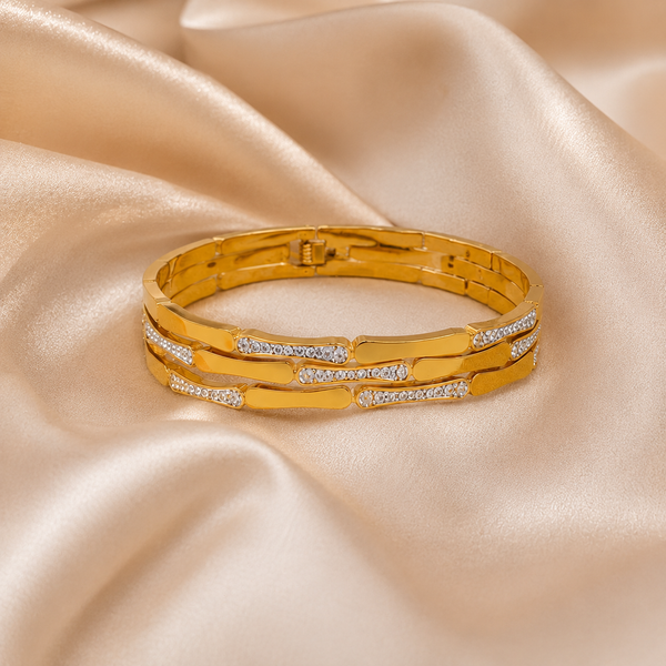 Gilded Gridlock Cuff - Gold