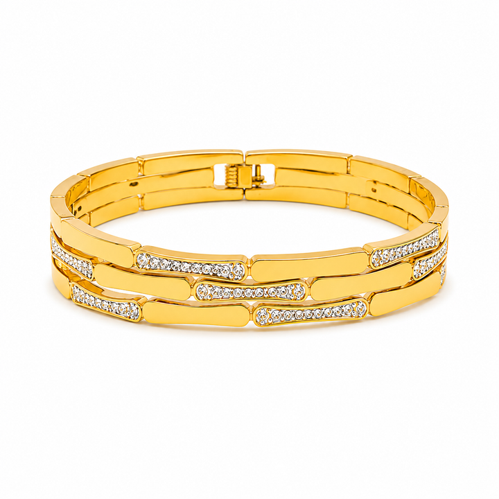 Gilded Gridlock Cuff - Gold