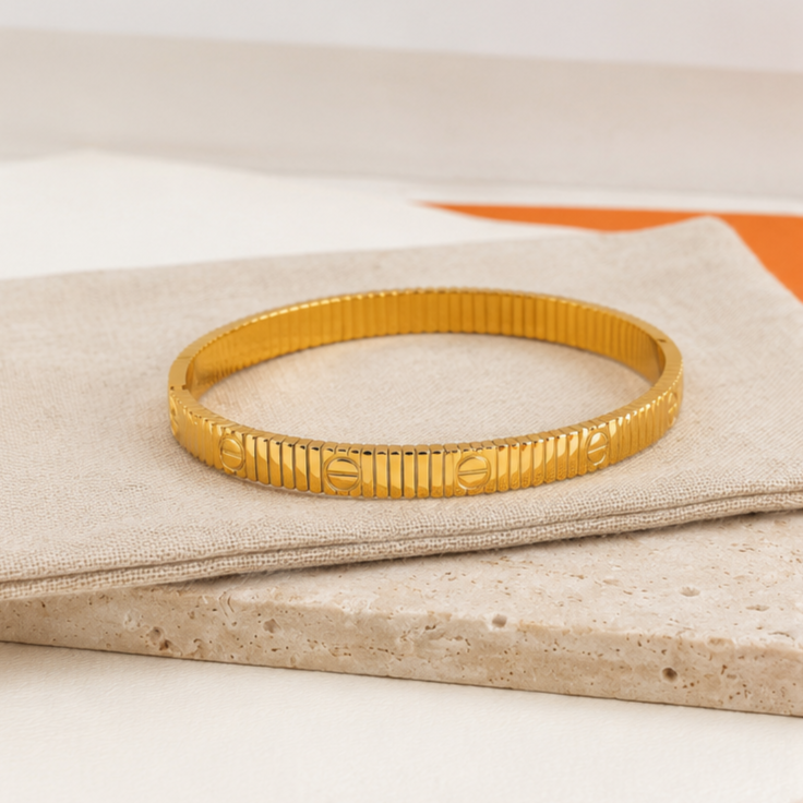 Cyber Grooved Cuff Bracelet