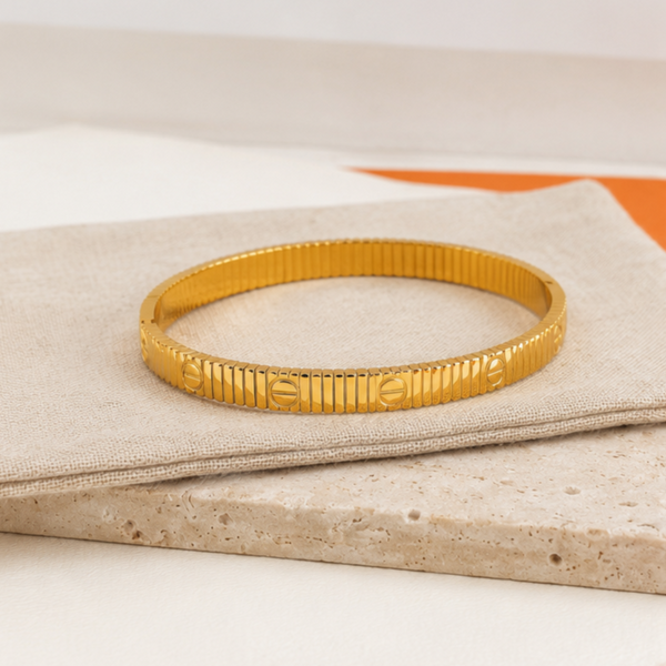 Cyber Grooved Cuff Bracelet