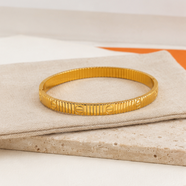 Cyber Grooved Cuff Bracelet