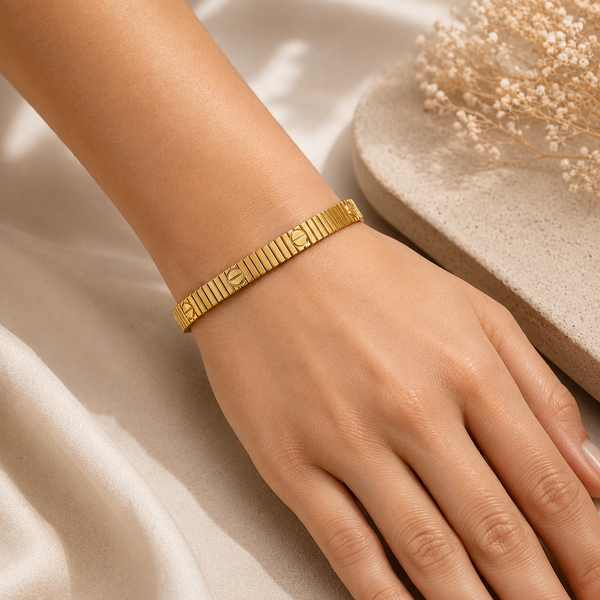 Cyber Grooved Cuff Bracelet