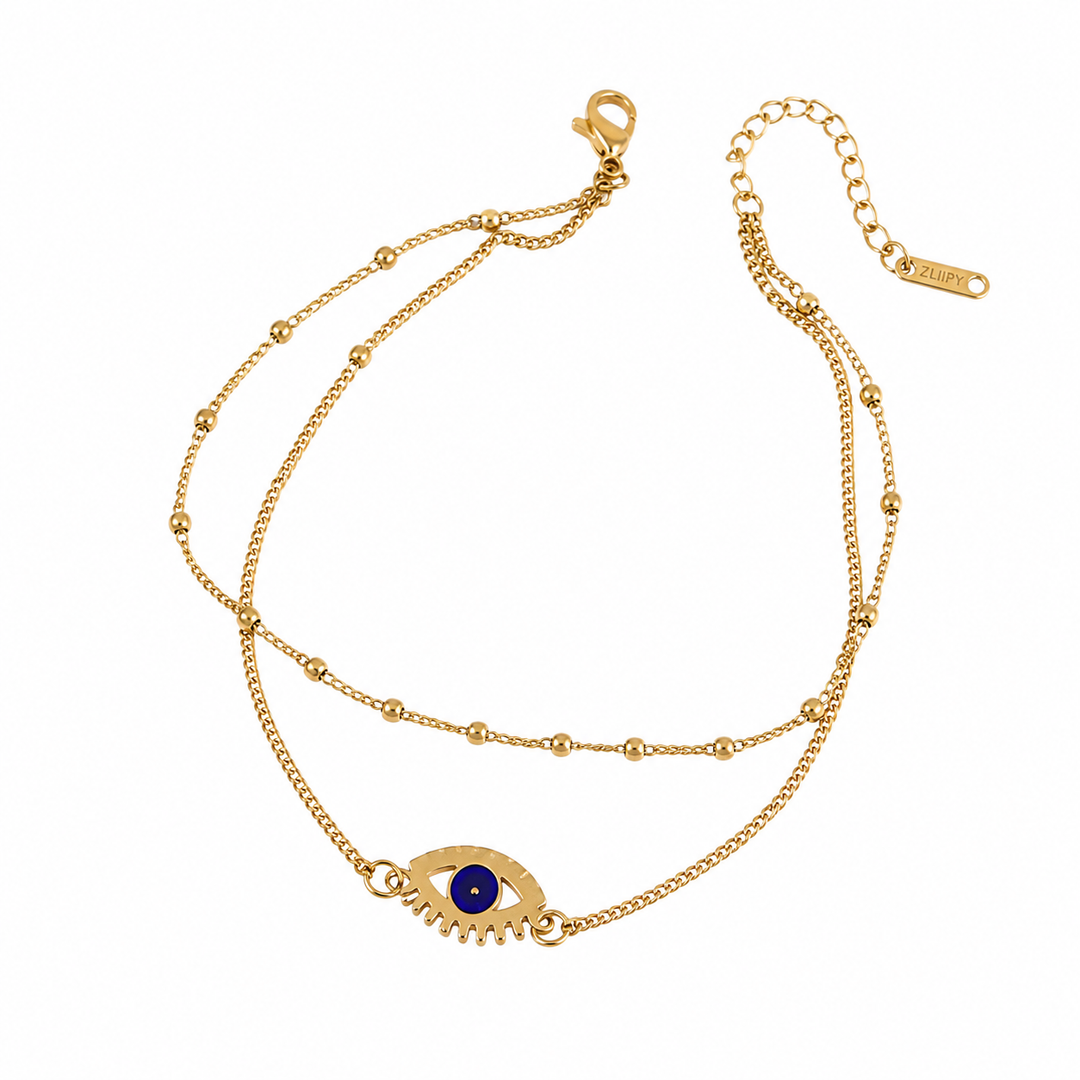 Evil Eye Aura Layered Bracelet
