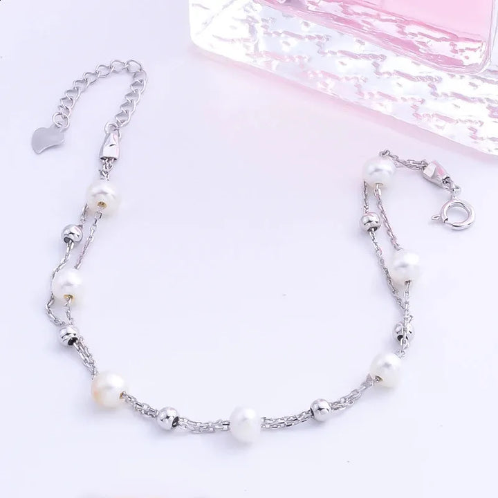 Pearl Drift Layered Bracelet - Silver
