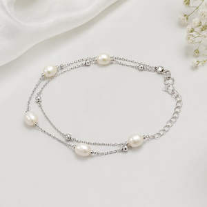Pearl Drift Layered Bracelet - Silver