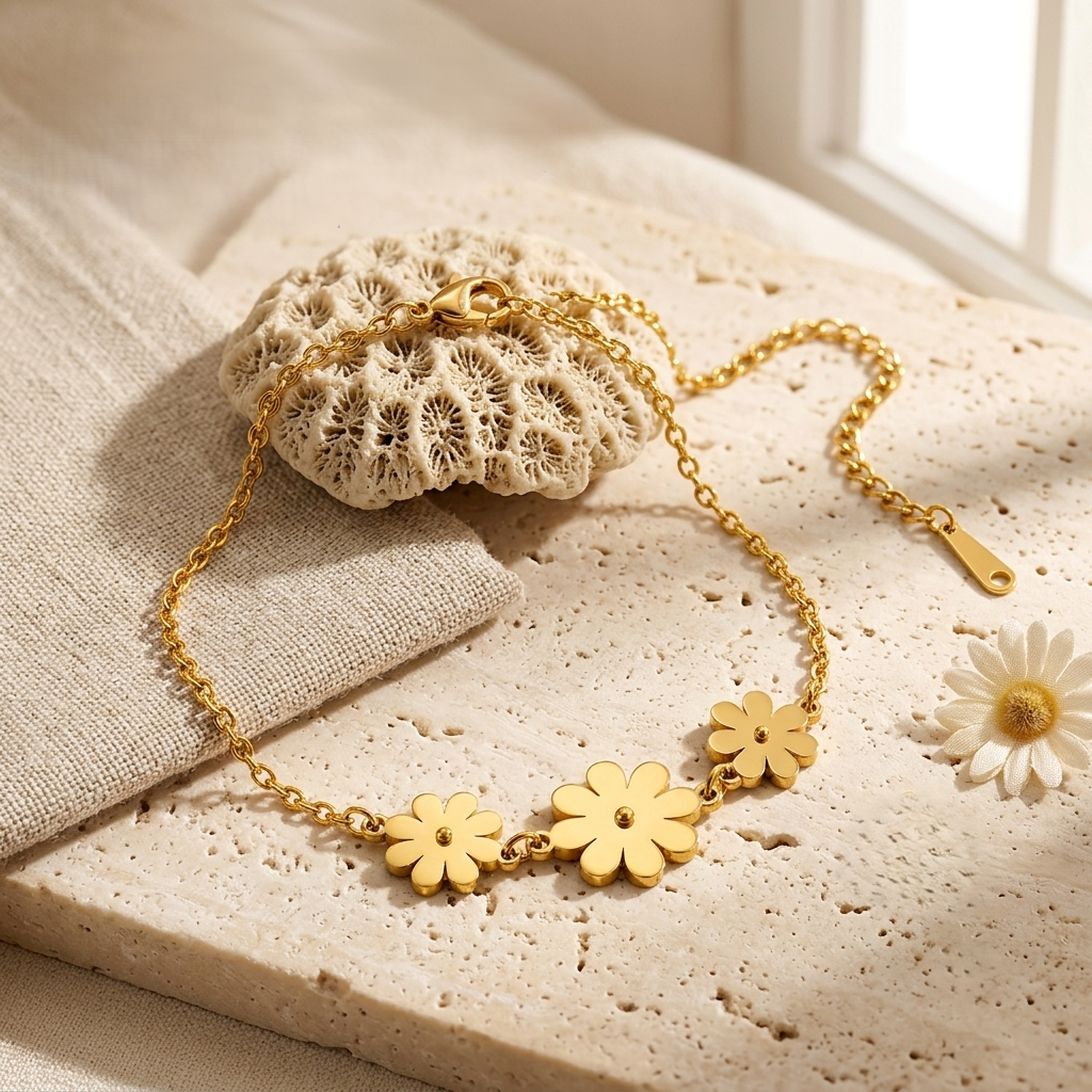 Golden Daisy Minimal Bracelet